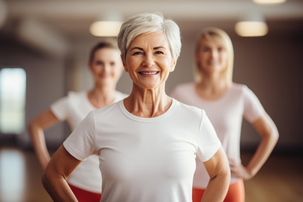 Bright and active lifestyle an elder showing strength with a smile