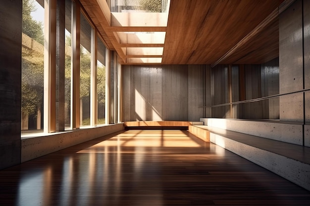 Bright and Airy Hallway with Wooden Flooring and Abundant Natural Lighting