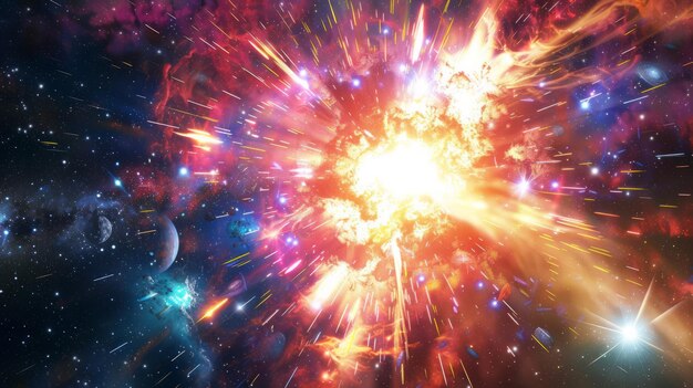 写真 宇宙で輝く美しいガンマ線爆発