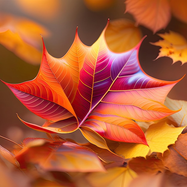 Bright autumn leaf