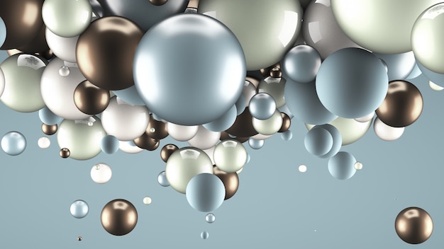 bright background with balls. 3d rendering.