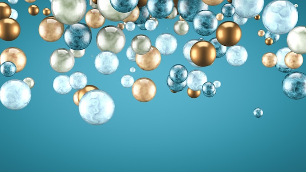 Bright background with balls. 3d rendering