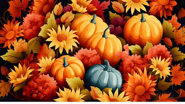 Bright background with beautiful thanksgiving decora