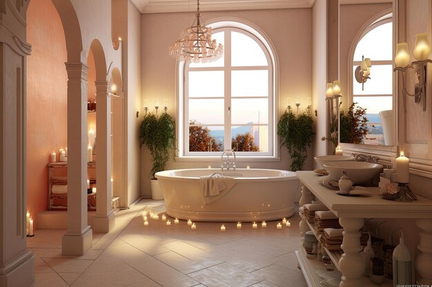 Bright Bathroom With Candles