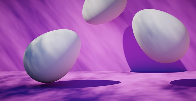 Bright blank background with egg Easter holiday 3d rendering