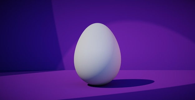 Bright blank background with egg Easter holiday 3d rendering