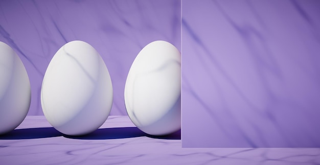 Bright blank background with egg Easter holiday 3d rendering