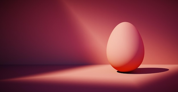 Bright blank background with egg Easter holiday 3d rendering
