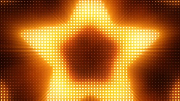 Bright Blinking Lights Board Star 3d illustration Background