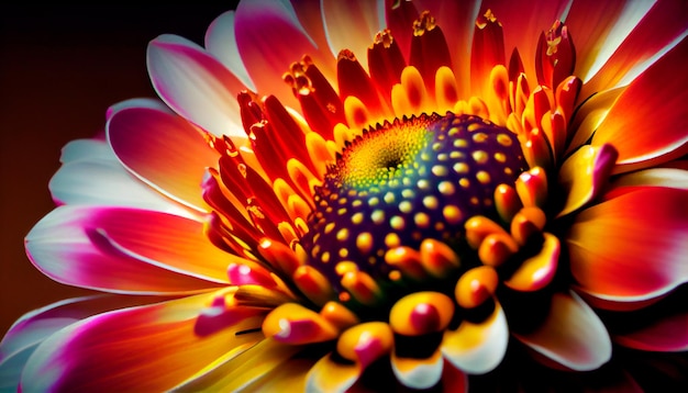 Foto bright bloom close-up van een mooie bloem generatieve ai