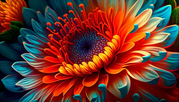Bright Bloom Close-up van een mooie bloem generatieve AI