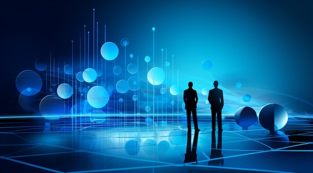 bright blue business background