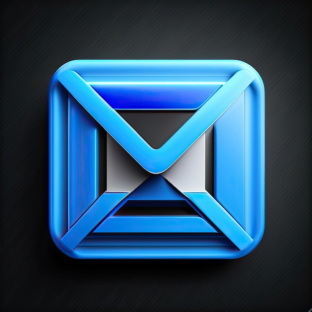 Foto simbolo e-mail blu brillante