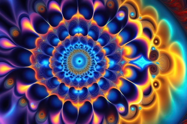 Bright Blue Energy Fractal Flow