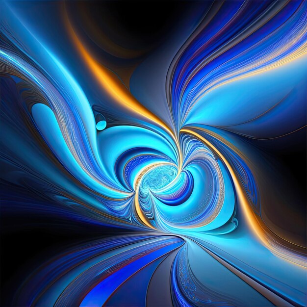 Bright Blue Energy Fractal Flow