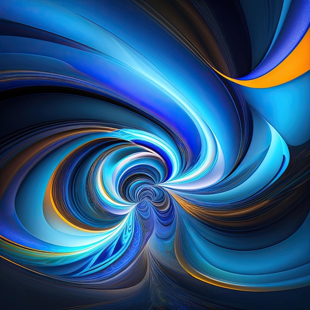 Bright Blue Energy Fractal Flow