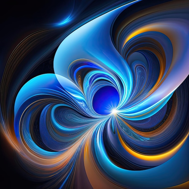 Bright Blue Energy Fractal Flow