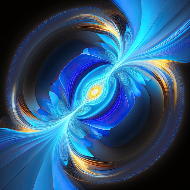 Bright Blue Energy Fractal Flow