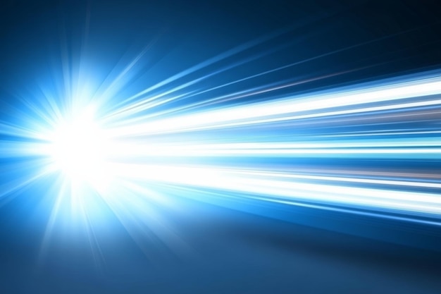 bright blue light beams in motion creating abstract effect