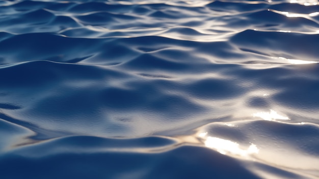 Bright blue sea wave surface in motion