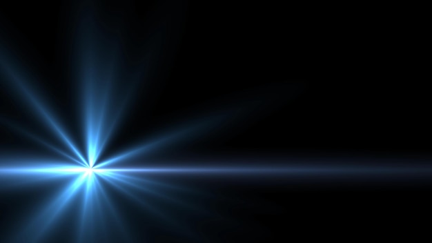 bright blue star with rays and highlights