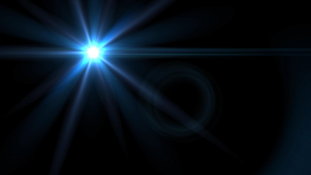 bright blue star with rays and highlights