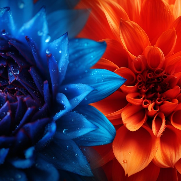 Bright blue vs deep orange high quality ultra hd 8k hdr