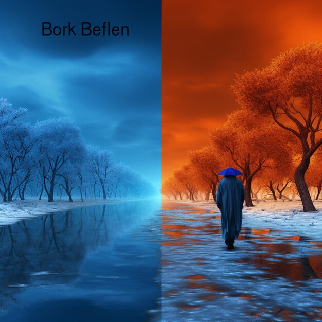 Bright blue vs deep orange high quality ultra hd 8k hdr