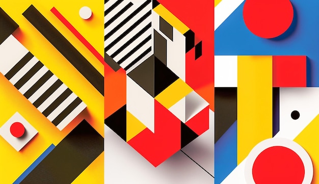 Foto bright and bold wallpaper geometric art concept (concept artistico geometrico brillante e audace)