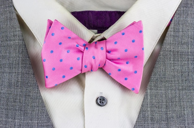 Bright bow tie in a men's suit