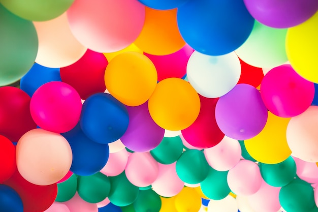 bright bunch of Colourful balloons.