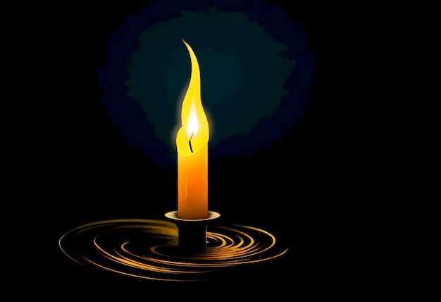 Foto candela luminosa nel buio