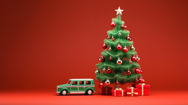 Photo bright christmas tree background