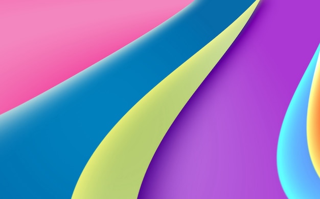 Bright colored abstract, smooth shapes and geometry. Colored curves stripes