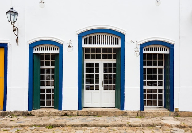 Bright colored facade