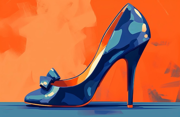 Bright Colored Modern Shoe Boot Digital Illustration Design