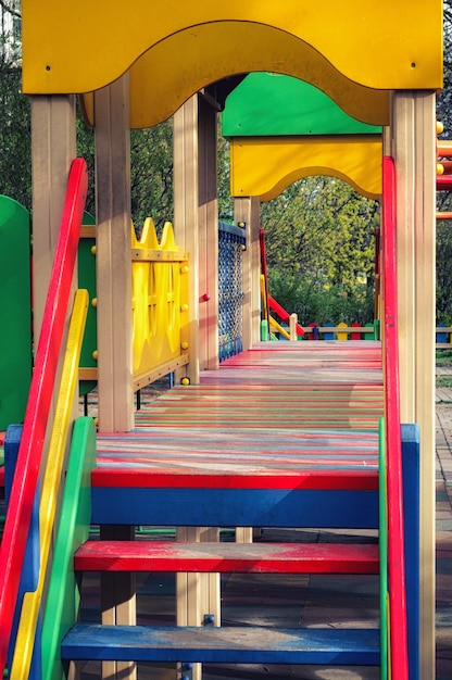 Photo bright colored structure on the playground