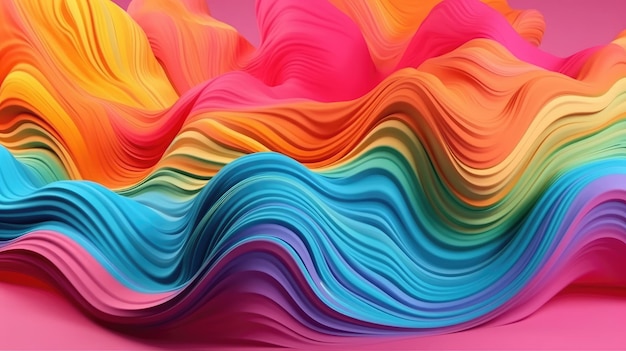 Bright colorful abstract wave patternxA