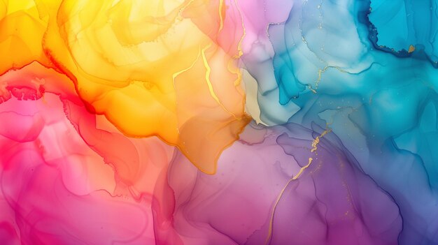 Bright colorful alcohol ink background