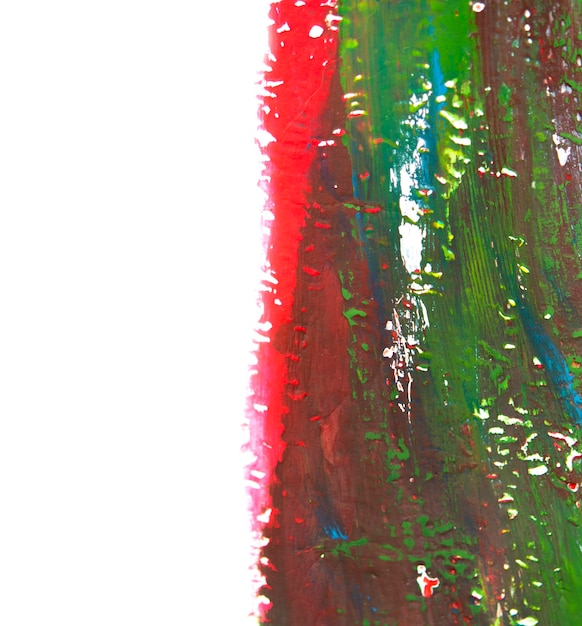 Bright colorful background of bright colorful lines of liquid paints bright red green line brush str