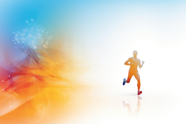 Bright colorful background sports theme running athlete