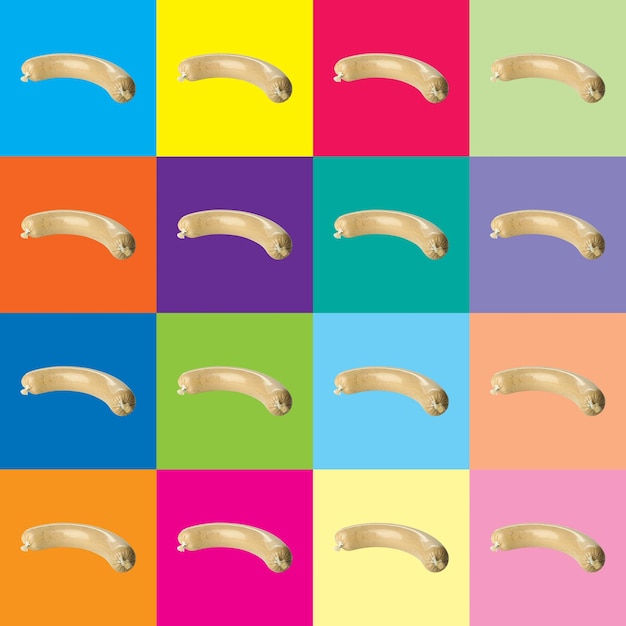 Bright and colorful background or wallpaper with liverwurst