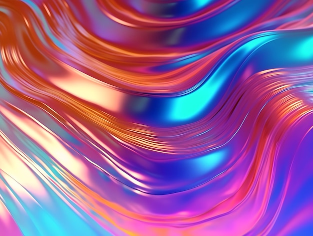 Яркий красочный фон с волнистыми переплетающимися линиямиСтильный шаблон баннера Ai Generative