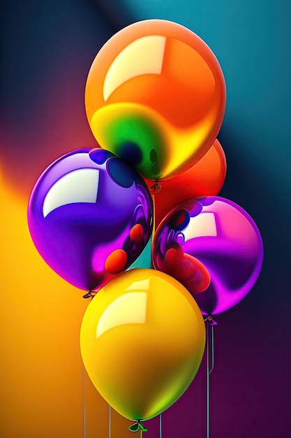 Photo bright colorful balloons