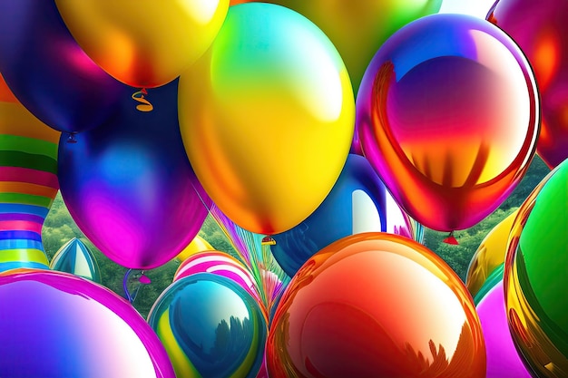 Яркоцветные воздушные шары