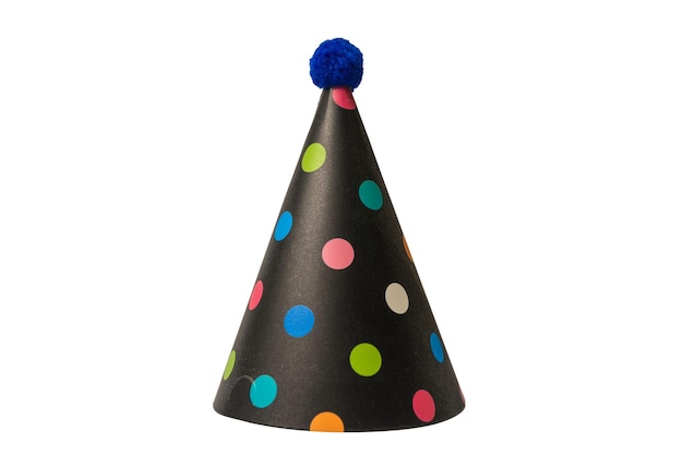 Bright and colorful birthday cap isolated on a white background