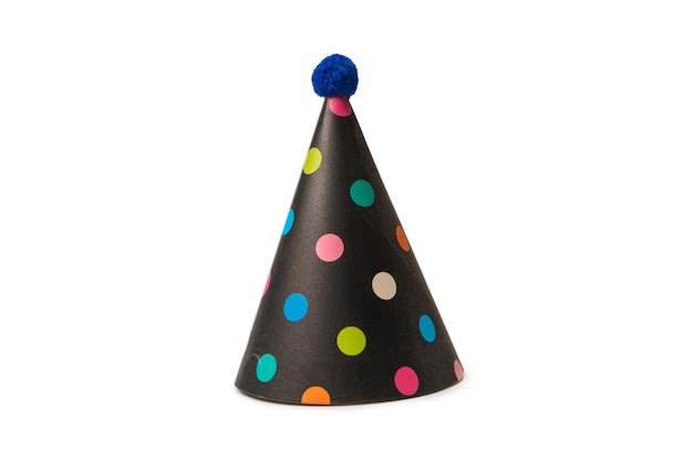 Bright and colorful birthday cap isolated on a white background