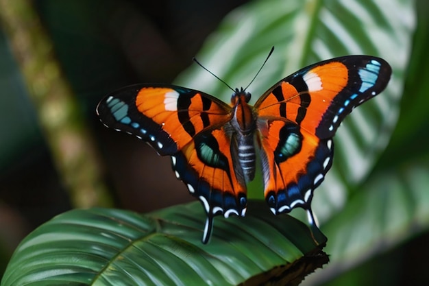 식물 사이 의 밝은 색 의 나비