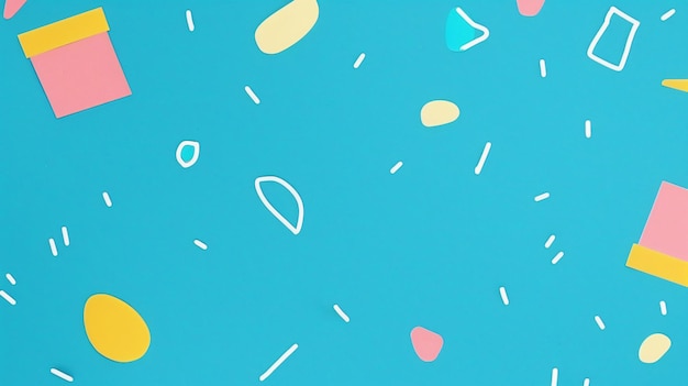 Photo bright and colorful confetti explosion on a blue background