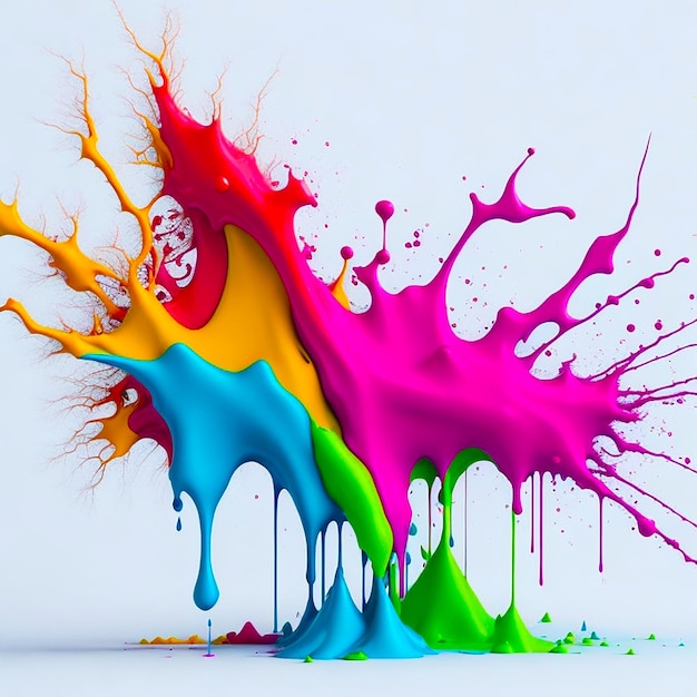 Bright colorful ink mixing generated by ai